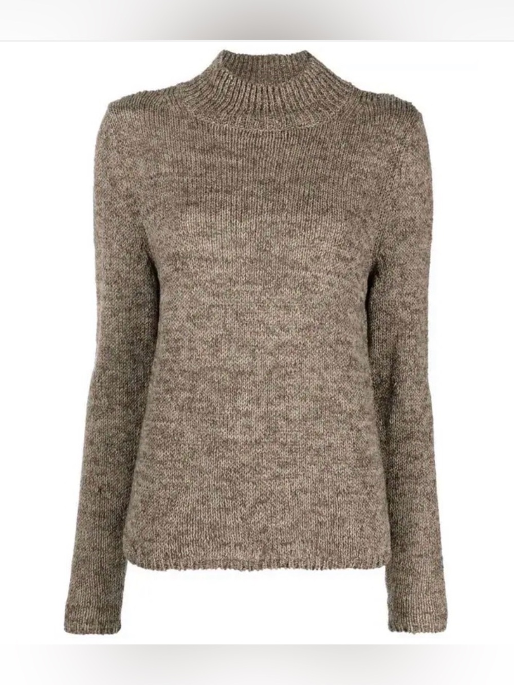 Toteme Natural-Dye High-Neck Knit Sweater XS Tan Lightweight Natural Fiber